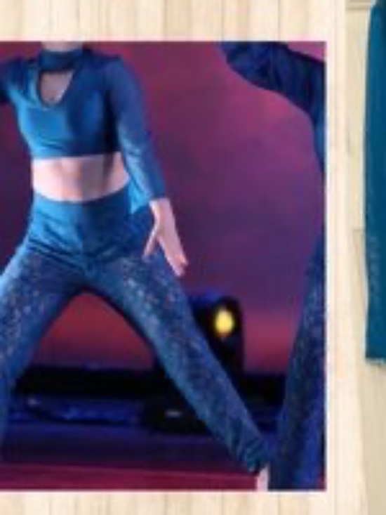 teal 2 piece dance costume - Picture 2 of 2